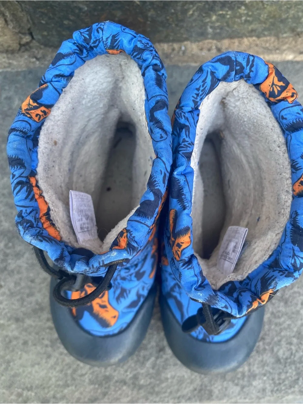 Bogs Kids Blue & Orange Dino Snow Boots
